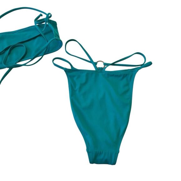 Storm Reid x Pacsun Blue One Shoulder Strappy Ring Bikini Size S Sexy - Picture 9 of 10